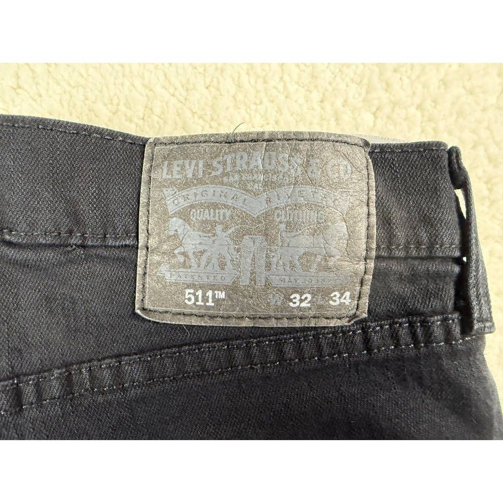 Levis 511 Slim Fit black Jeans Mens 32x34 WaterLess Stretch Denim